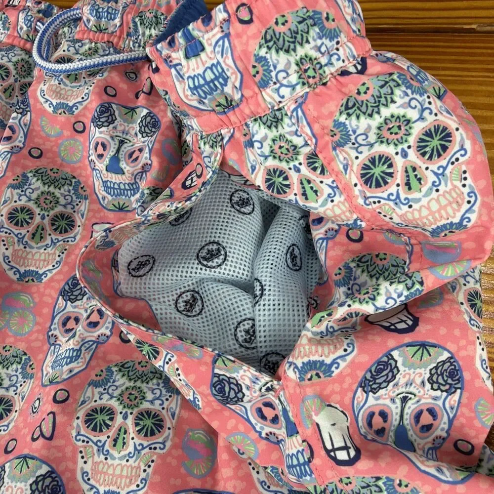 Peter Millar Seaside Swim Trunks Mens XXL Skulls Board Shorts